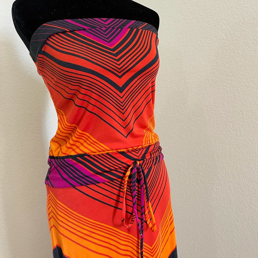 Strapless multicolour dress